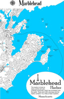 Marblehead Massachusetts Coastal Map - laser cut wood map