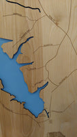 Lake Robinson, South Carolina - Laser Cut Wood Map