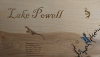 Lake Powell in Utah and Arizona - Laser Cut Wood Map