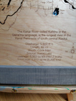 Kenai River, Alaska - Laser Cut Wood Map