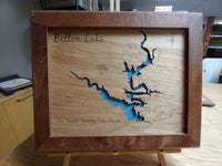 Lake Belton, Texas - Laser Cut Wood Map
