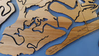 Folly Island, South Carolina - Coastal Map - laser cut wood map