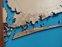 Emerald Isle, North Carolina Coastal Map - laser cut wood map