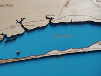 Emerald Isle, North Carolina Coastal Map - laser cut wood map