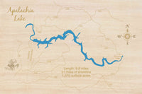 Apalachia Lake, North Carolina - Laser Cut Wood Map