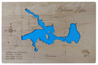 Balsam Lake, Wisconsin - Laser Cut Wood Map