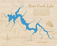Bear Lake, NC - Laser Cut Wood Map