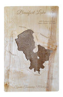 Beaufort Lake, Michigan - Laser Cut Wood Map