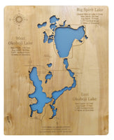 Big Spirit Lake, Iowa- Laser Cut Wood Map