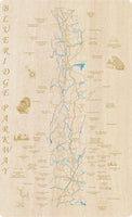 Blue Ridge Parkway - Laser Cut Wood Map