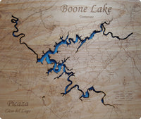 Boone Lake, Tennessee - Laser Cut Wood Map
