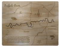 Buffalo River, Tennessee - Laser Cut Wood Map