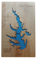 Lake Conroe, Texas  - Laser Cut Wood Map