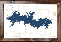 Cross Lake, Louisiana - Laser Cut Wood Map