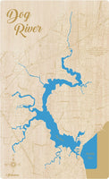 Dog River, Alabama - Laser Cut Wood Map