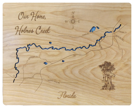 Holmes Creek, FL- Customizable Laser Cut Map