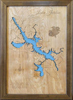 Lake Jordan, AL - Laser Cut Wood Map