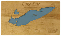 Lake Erie - Laser Cut Wood Map
