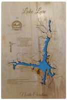 Lake Lure, NC - Laser Cut Wood Map