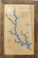 Lake Oconee, Georgia - Laser Cut Wood Map