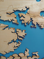 Outer Banks, North Carolina - Horizontal - laser cut wood map