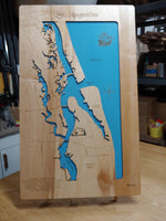 St Augustine, Florida - laser cut wood map