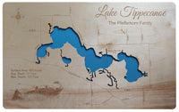 Lake Tippecanoe, Indiana - Laser Cut Wood Map