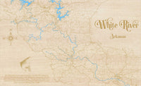 White River, Arkansas - Laser Cut Wood Map