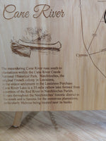 Cane River, Louisiana - Laser Cut Wood Map