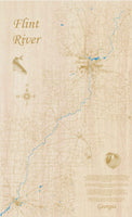 Flint River, Georgia - Laser Cut Wood Map