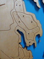 Lake Kiowa, Texas - Laser Cut Wood Map