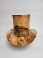 Maple with Turquoise Cowboy Hat #278 - Rare Wood Turned Men's Headwear