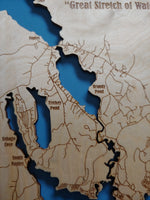 Sebago Lake, Maine - laser cut wood map