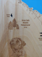 Sebago Lake, Maine - laser cut wood map