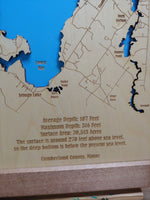 Sebago Lake, Maine - laser cut wood map